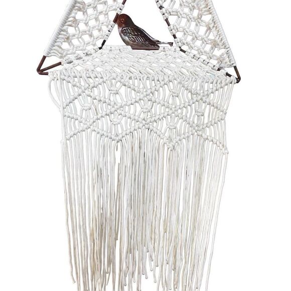 Macramé triangler bird hanging wall decor - Picture 5 of 8